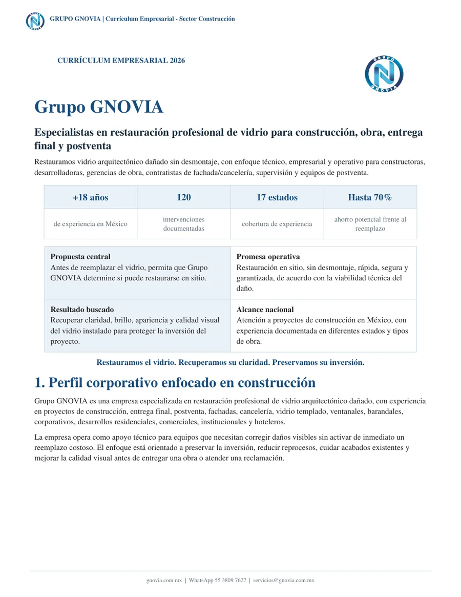 Cover of the Grupo GNOVIA 2026 Corporate Profile