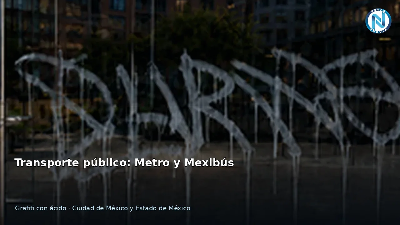 Recuperación de grafiti con ácido en vidrio de transporte público