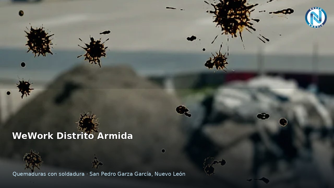 WeWork Distrito Armida, restauración de vidrio afectado por soldadura