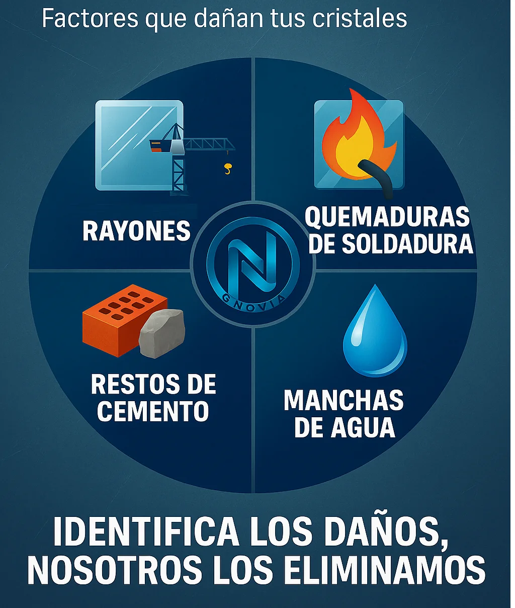 Infografía de factores que dañan los cristales